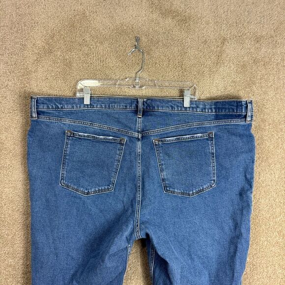Abercrombie & Fitch Mom Jeans Womens Plus 37 Short Blue High Rise Raw Hem‎ NEW - Picture 10 of 14
